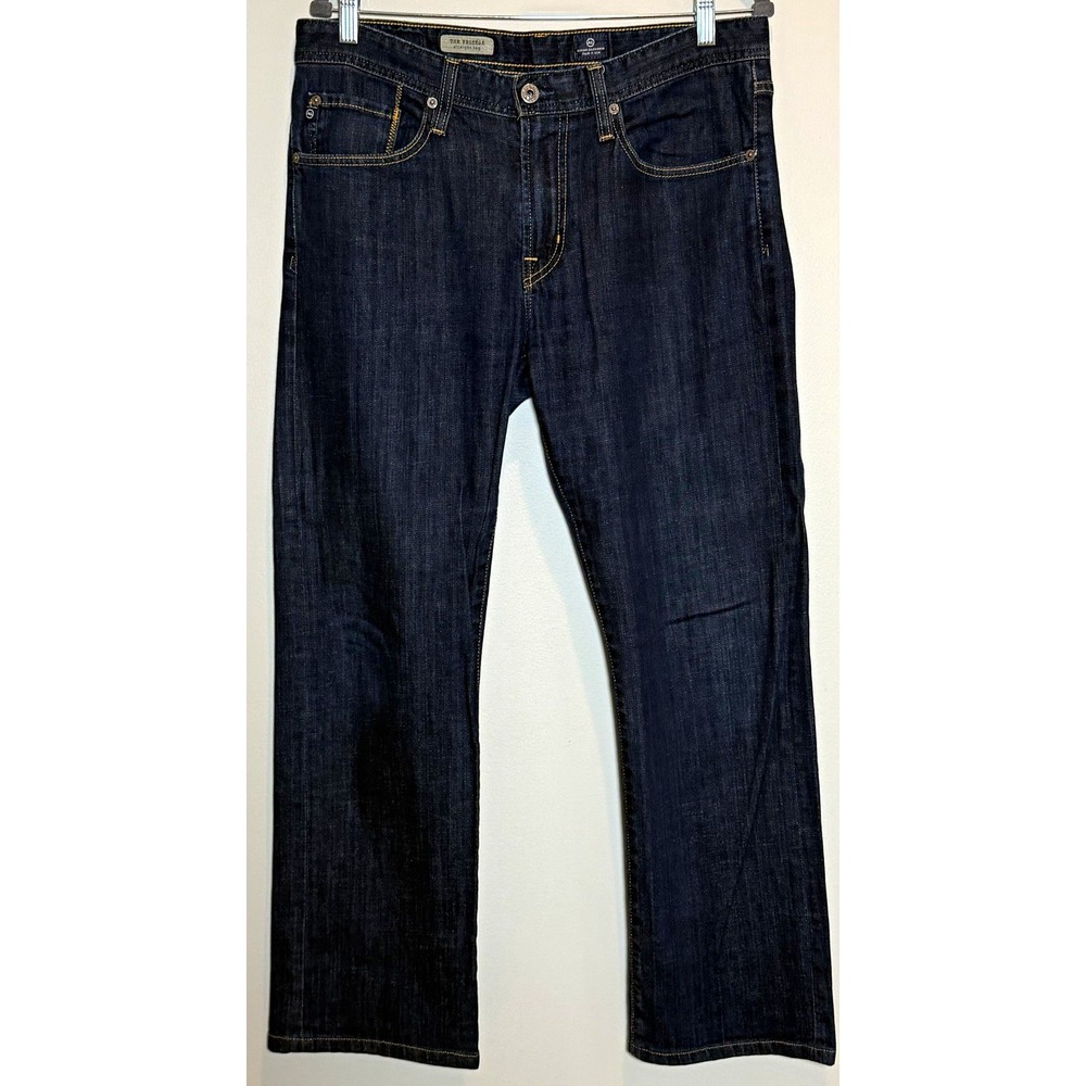 AG Adriano Goldschmied Protégé Straight Mid Rise Dark Wash Jeans 34x34 Logo